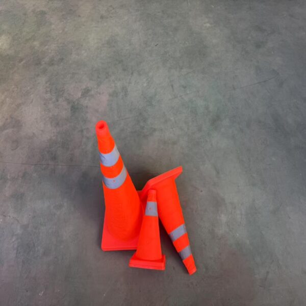 Reliable Compact Foldable Traffic Orange Safety Cone - Image 3