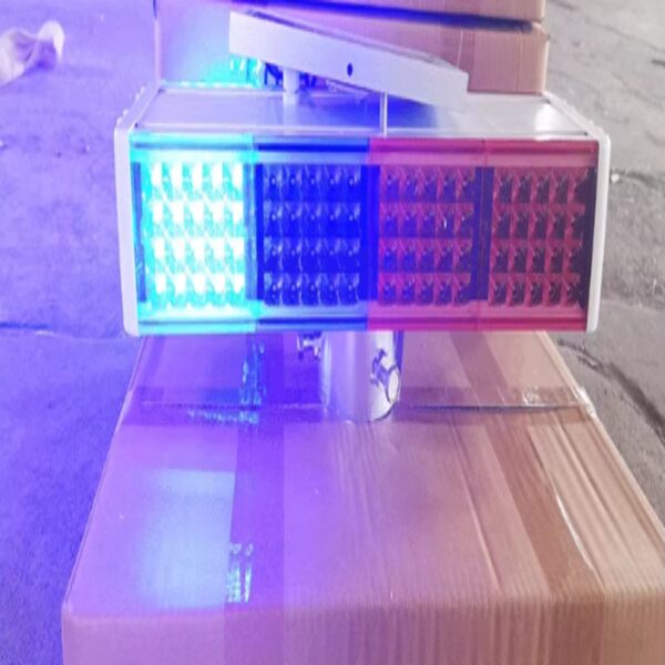 Solar Red Blue Strobe Lights LED Traffic Signal Warning Light - Image 2