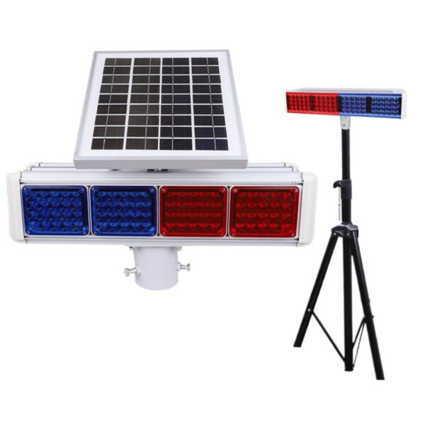 Solar Red Blue Strobe Lights LED Traffic Signal Warning Light - Image 5