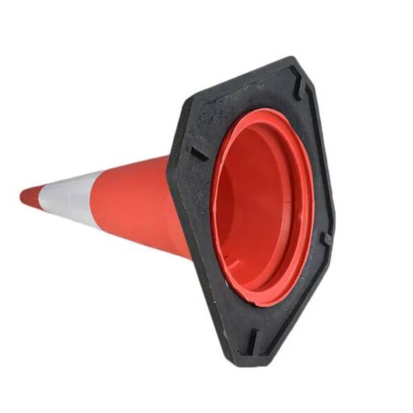 Customized Traffic Warning Rubber Black Base PE Cone - Image 2