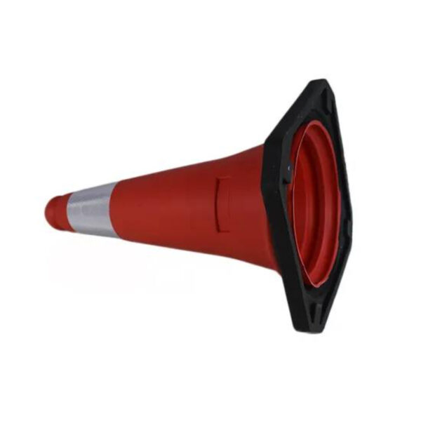50cm Reflective Black Base PE Traffic Cone for Roadway Safety - Image 3