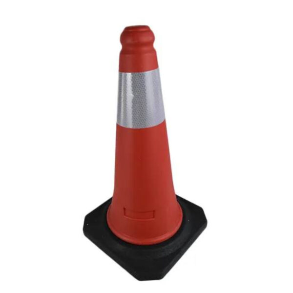 50cm Reflective Black Base PE Traffic Cone for Roadway Safety - Image 4