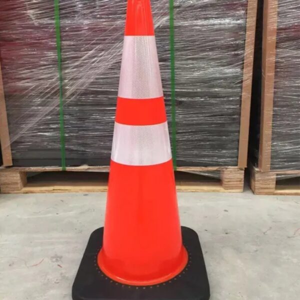 Customizable High Quality 75cm Orange PVC Traffic Cone - Image 3