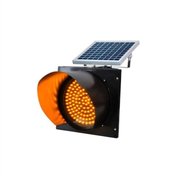 Solar Powered LED Yellow Light Slow Down Flashing Light - Image 2