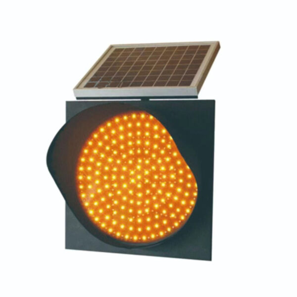Solar Powered LED Yellow Light Slow Down Flashing Light - Image 5