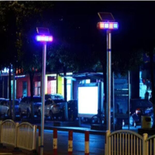 Solar Red Blue Light Double Flash LED Signal Strobe Light - Image 2
