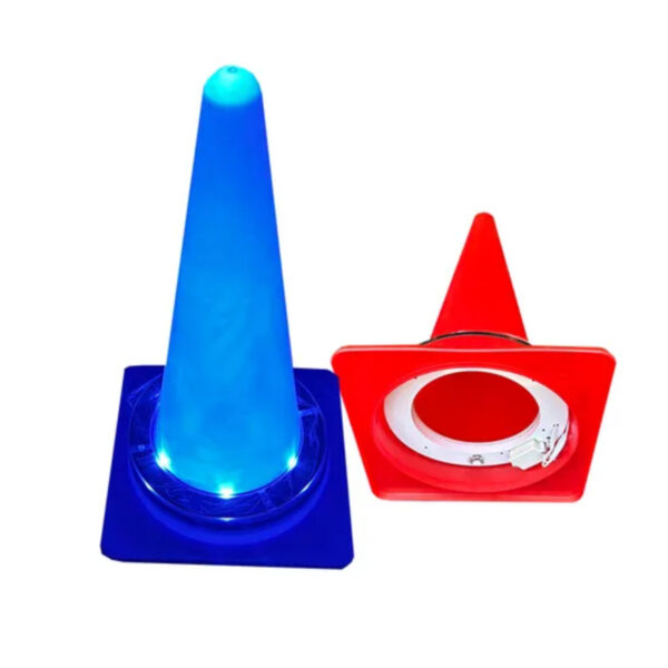 Best 75cm Yellow LED Solar Traffic Cone Plastic Traffic Cone - Image 5