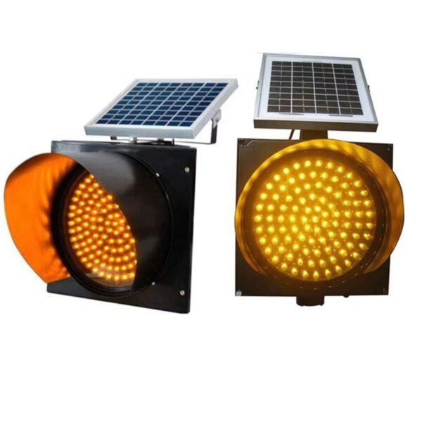 200mm Yellow Flashing Light Solar Powered Led Traffic Light - Image 2