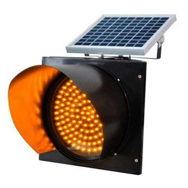 200mm Yellow Flashing Light Solar Powered Led Traffic Light - Image 4