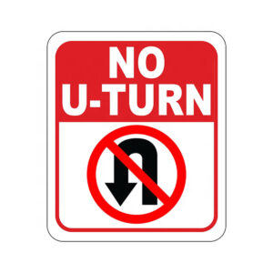 No U Turn Left Arrow Sign
