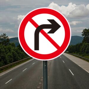 No Right Turn Sign
