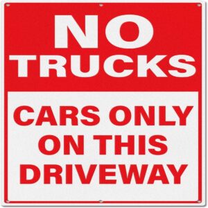 No Trucks This way Sign