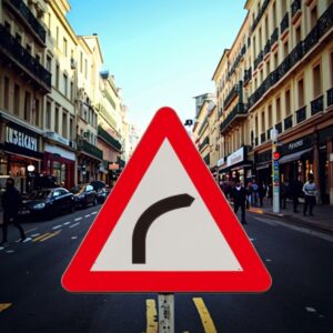 Triangular Turn Sign