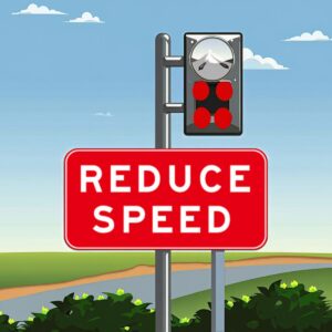 Speed Reduction Sign