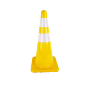 Durable Yellow 70cm Flexible Roadway Traffic Safety Cone