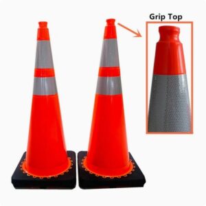 High Quality Recessed 28 Inch Traffic Safety Pinched Top Cones