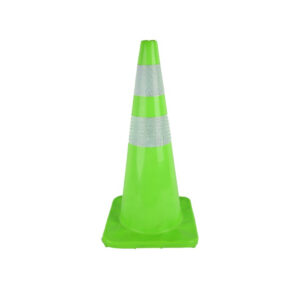 Top Tier Green 36 Inch Rubber Base Traffic Cone Reliable Design
