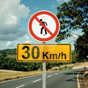 Yellow Speed Limit Sign