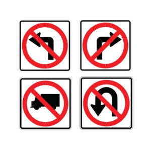 No Left Turn Street Sign