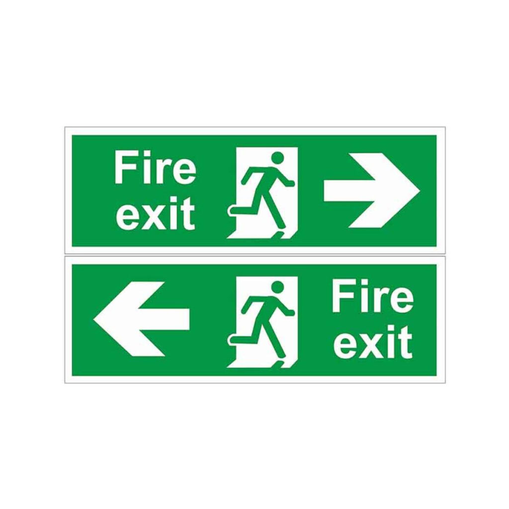 Aluminum Reflective 10x20cm Fire Exit Sign Board At Stairwell
