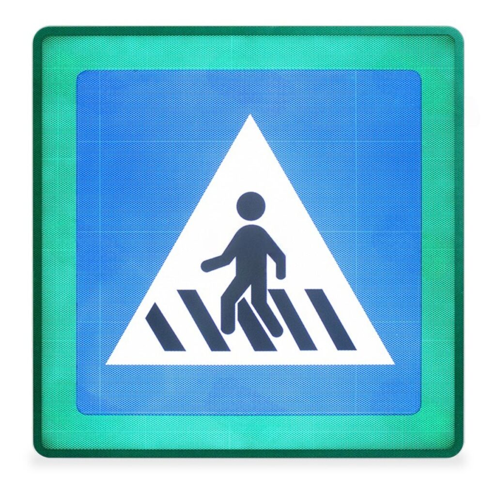 Luminous 12mm Thickness 12V Pedestrian Crossing Sign
