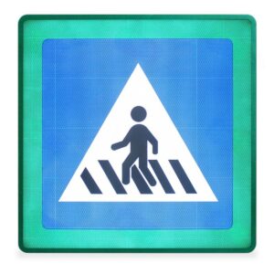 Luminous 12mm Thickness 12V Pedestrian Crossing Sign