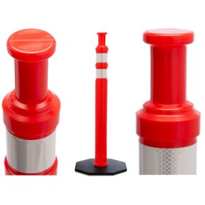 Custom 120cm Post With Reflective Collars Knob Top Delineators