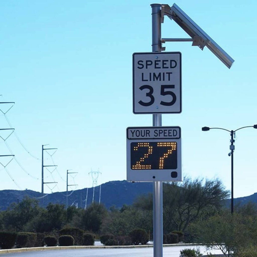 High Sale Solar Powered 12V Fixed Radar Speed Warning Signs