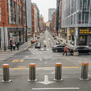 Stainless Steel Bollard 219x870x600mm For Perimeter Protection